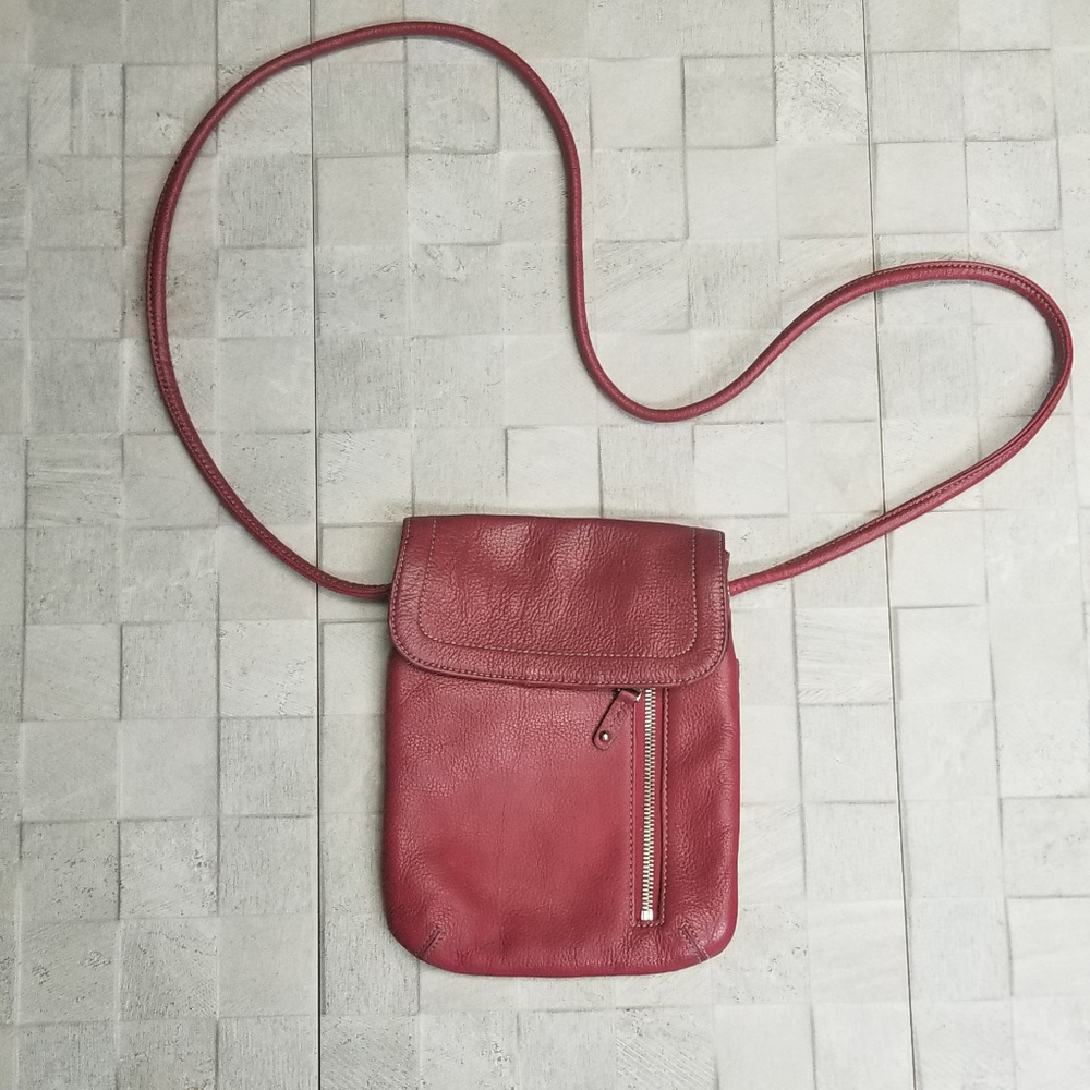 Tignanello Red Leather Crossbody Purse